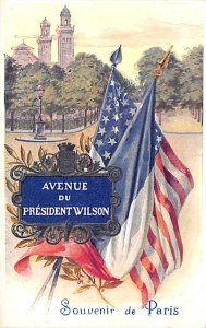 Avenue On President Wilson Souvenir De Paris View Postcard Backing 