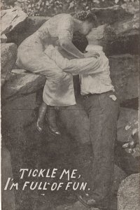 Woman In Charge Tickle Me I'm Fun Antique Comic Postcard