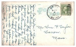 1920 Bridges and Falls, Waterville, Maine Postcard