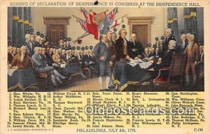 Signing of the Declaration of Independence, July 4, 1776 Philadelphia, PA Pat...