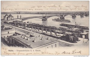 Strassenbrucke u. d. Rhein, Mainz (Rhineland-Palatinate), Germany, PU-1907