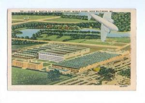 LP46    Baltimore,  Maryland, MD, postcard, Aerial View, 