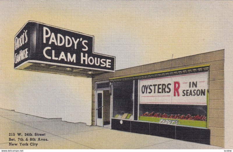NEW YORK CITY, New York, 1930-1940s; Paddy's Clam House