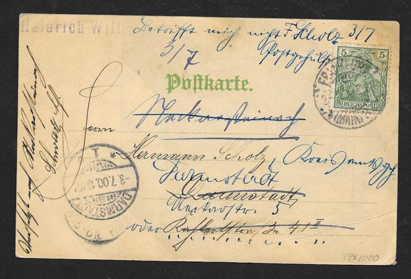 GERMANY Stamps on Postcard Used c1900