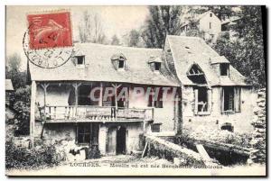 Old Postcard Moulin Moulin Lourdes or is Bernadette Soubirous