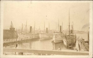 Portland ME? Steamship[s Steamers Governor Dingley & Others RPPC c1920