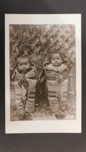 Mint USA RPPC Real Picture Postcard Native American Indian Babies Papooses