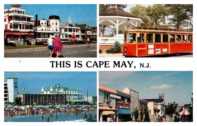 Postcard BEACH SCENE Cape May New Jersey NJ AS9560