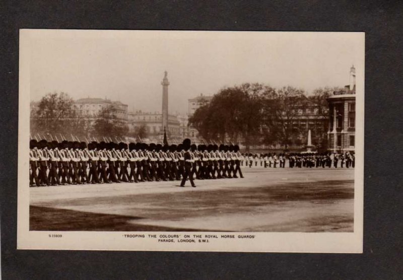 UK Royal Horse Guards Parade British London Trooping Colours England RPPC Photo