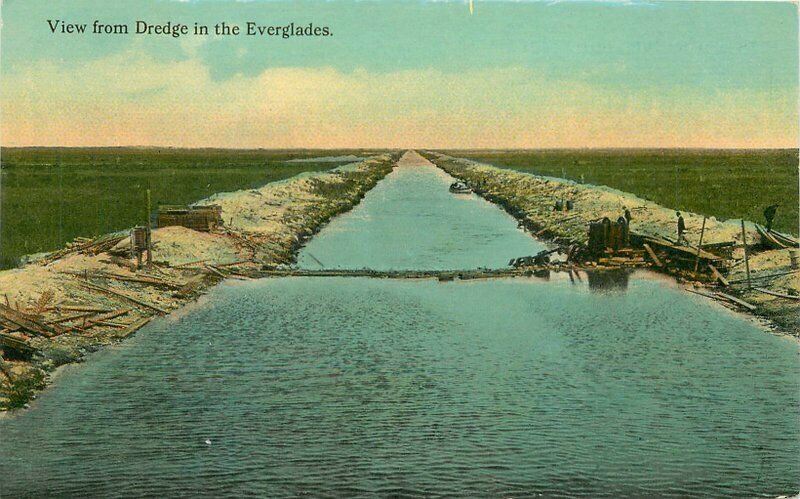 Chamberlain C-1910 Florida View Dredge Everglades Postcard 20-8034