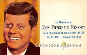 Memoriam John Fitzgerald Kennedy May 29, 1917-Nov 22, 1963 Unused 