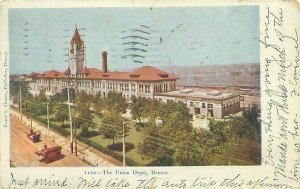 Denver Union Depot Train Station 1906 Postcard, Colorado