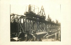 c1910 Railroad Bridge Construction Occupation Postcard 25-11771