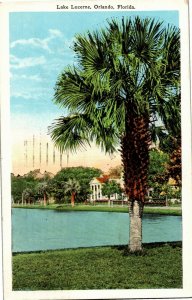 View of Lake Lucerne, Orlando FL c1930 Vintage Postcard D34