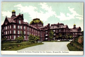 Southern Indiana Hospital For The Insane Evansville Indiana IN Antique Postcard