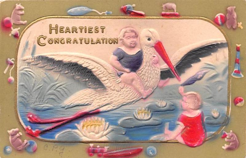 Post Card Old Vintage Antique Heartiest Congratulations Unused