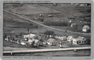 Valley City North Dakota East Side Cabins Birds Eye View Postcard AA37726