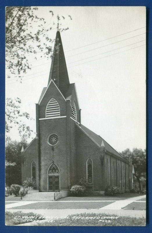 St John's Evangelical Reformed Church Ackley Iowa ia real photo postcard RPPC