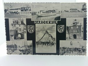 Vintage Postcard Multiview Harderwijk Fairground Pleasure Boats Slide Etc 1962