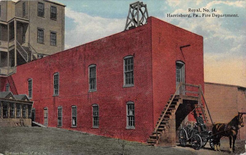 Harrisburg Pennsylvania Fire Department Vintage Postcard AA11317