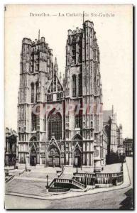 Old Postcard The Cathedral St Gudule Brussels