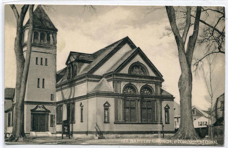 First 1st Baptist Church Stonington Connecticut postcard