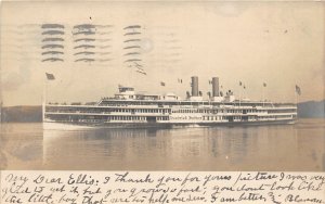 G92/ Ship RPPC Postcard 1907 Coxsackie New York Hendrick Hudson Ship