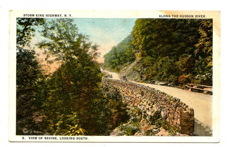 NY - Hudson River. Storm King Highway, Ravine looking South   (stain)