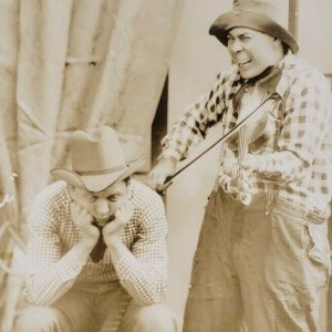 Happy Johnny Handsome Bob Country Western Musicians RPPC 1930s Photo Postcard G2