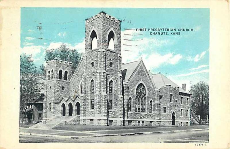 W/B First Presbyterian Church Chanute Kansas KS 1937