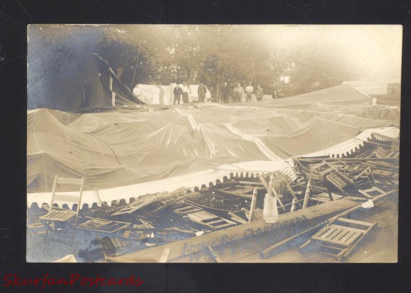 RPPC KEOKUK COUNTY IOWA CHAUTAUQUA TORNADO DISASTER OLD REAL PHOTO POSTCARD