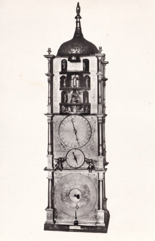 Standing Antique Clock of Isaac Harbrecht Strasburg British Museum Postcard