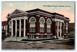 1915 First Baptist Church Lebanon Indiana IN Posted Antique Postcard