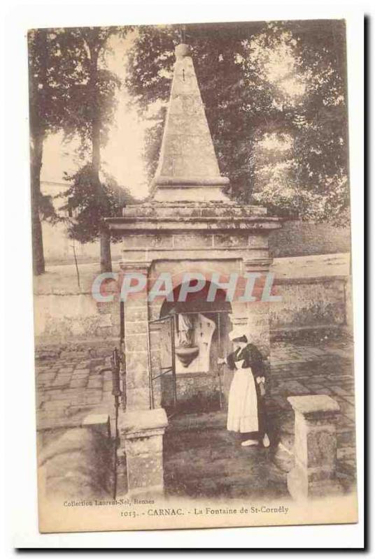 Carnac Postcard Old Fountain St Cornely (cap)