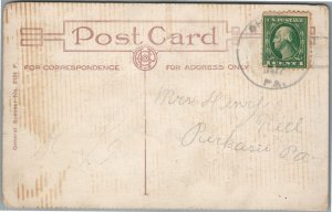 SHELLY PA BOATING SCENE ANTIQUE POSTCARD