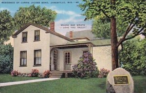 Residence Of Carrie Jacobs Bond Janesville Wisconsin 1946