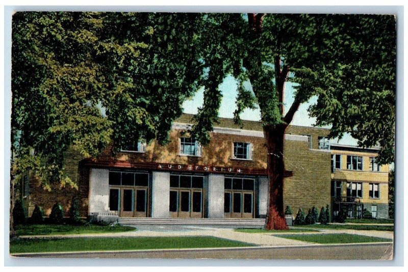 Watseka Illinois Postcard Watseka Community High School Auditorium Gymnasiu 1939