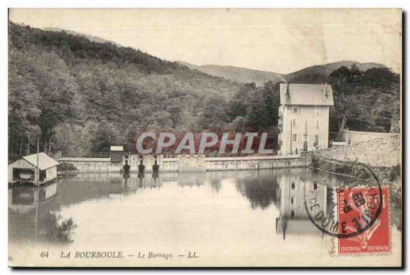 Old Postcard La Bourboule Dam