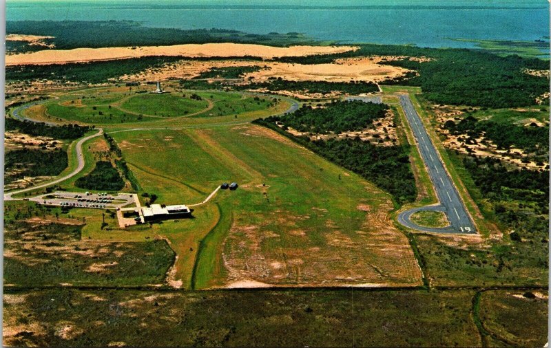 Wright Brothers National Memorial North Carolina Aerial View Chrome Postcard 