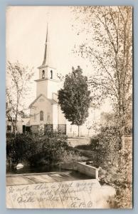 MILTON MILLS NH OLD CHURCH 1906 ANTIQUE REAL PHOTO POSTCARD RPPC