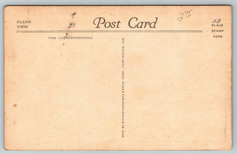 Greensburg IndianaNational Guard Armory1940s Silver Border Wayne Postcard