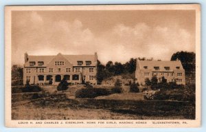 ELIZABETHTOWN, PA ~ Masonic HOME FOR GIRLS Louis & Charles Eisenlohr Postcard