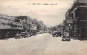 Osceola Arkansas Main Street Coke Sign Vintage Postcard AA18130