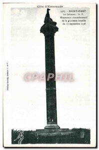 Old Postcard Cote d'Emeraude Saint Cast Column 17 September 1758