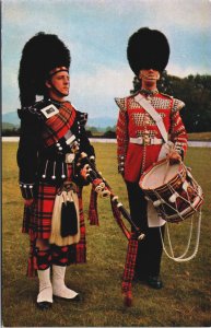 Piper And Drummer Scots Guards London Vintage Postcard C319