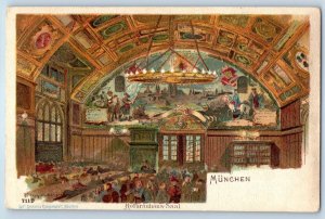Munich Bavaria Germany Postcard Hofbräuhaus Hall c1905 Unposted Antique
