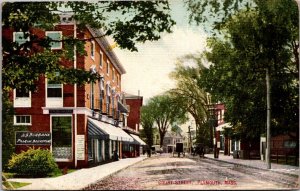 View of Court Street, Plymouth MA Vantine's Ad c1910 Vintage Postcard Q80