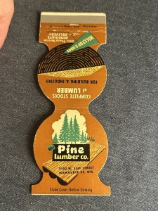 Pine Lumber Co Milwaukee Vintage 1950s Lumber Industry Matchbook MB120