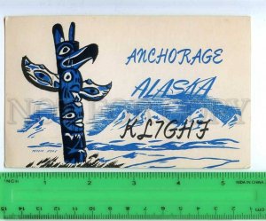 256213 USA ANCHORAGE ALASKA 1968 year used QSL card RADIO