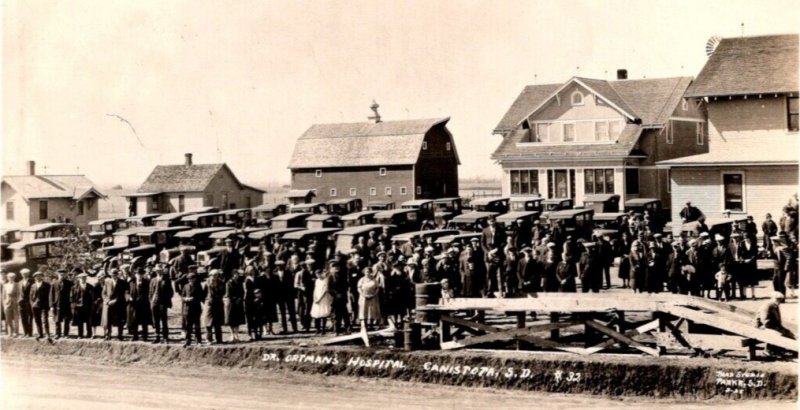 RPPC Real Photo Postcard - Canistota, South Dakota - Dr. Ortman's - Chiropractor